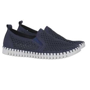 Ilse Jacobsen Tulip 139 Perforated Slip-On Sneaker - Navy - Size Women's EU39